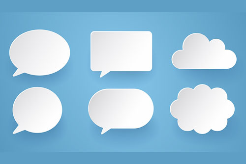 وکتور EPS ابر فکر کارتونی به همراه حباب های نقل قول و گفتگو